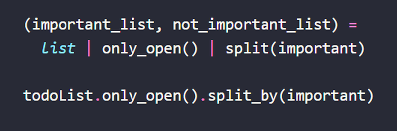 Functional example of pipes in Python.